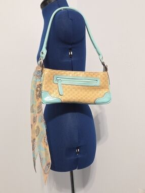 Vintage Straw Purse with Purse Scarf